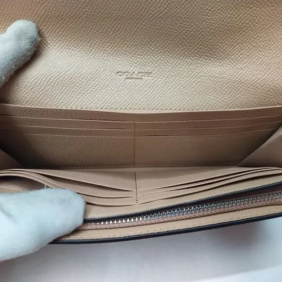 Coach Gold Leather Glitter Credit Card Bifold Wallet - Picture 10 of 16